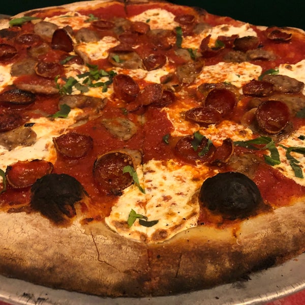 Photo taken at Lombardi&#39;s Coal Oven Pizza by Michael P. on 10/6/2019