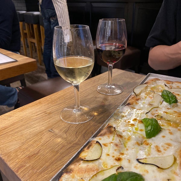 Pizza and wine are delicious! 10/10