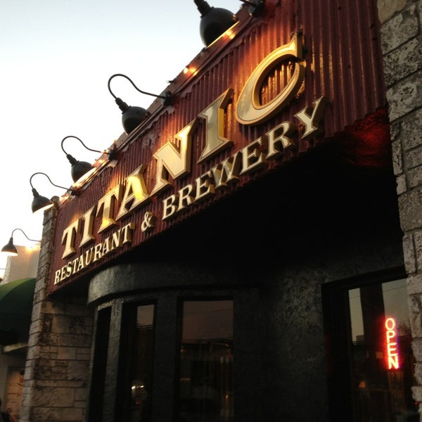 Photo taken at Titanic Restaurant &amp; Brewery by Becca on 2/5/2013