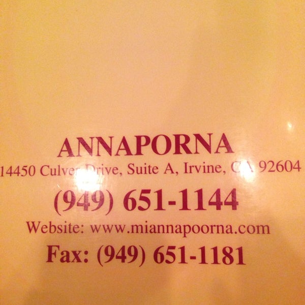 Foto diambil di Annapoorna Restaurant oleh Anoud a. pada 3/4/2014
