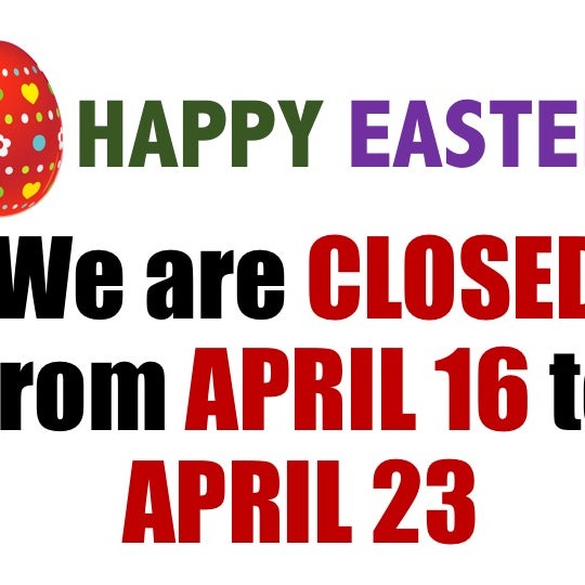 Hello everyone! Kushala will be closed for a week during Easter, from Sunday April 16 to April 23. Returning to normal business hours on Monday April 24.