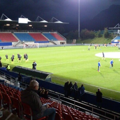 Photo taken at Rheinpark Stadion by Karina K. on 10/12/2012