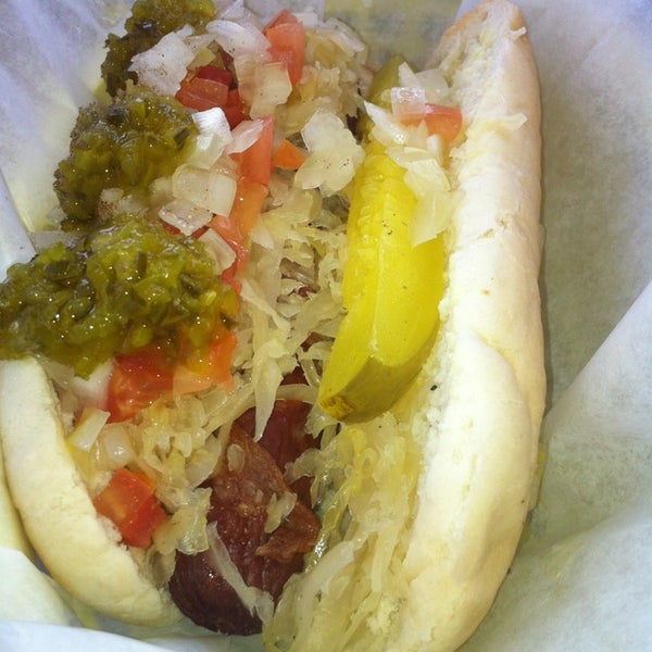 Photo taken at Franky&#39;s Gourmet Hot Dogs by Chris S. on 3/10/2013