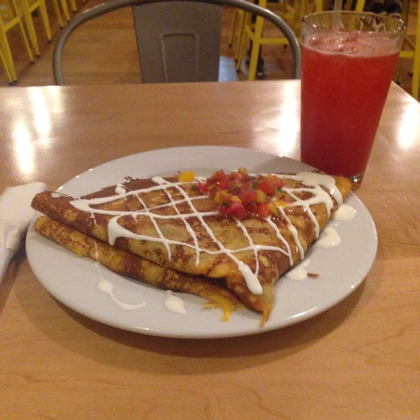 Photo taken at Tandem Creperie and Coffeehouse by Kathy L. on 1/23/2015