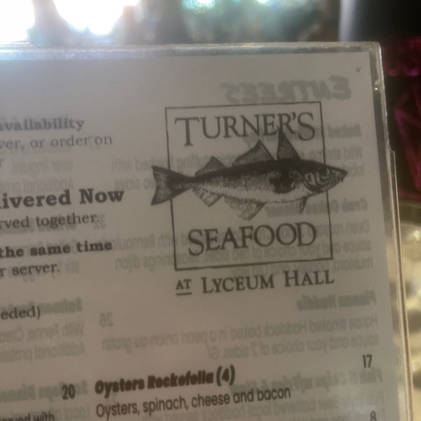 รูปภาพถ่ายที่ Turner Seafood Grill &amp; Market at Lyceum Hall โดย Todd K. เมื่อ 10/19/2023