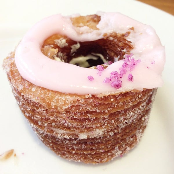 Cronuts!! Best hybrid of 2013: croissant meets bagel meets filling and frosting <3 (Excuse the bite in the photo).