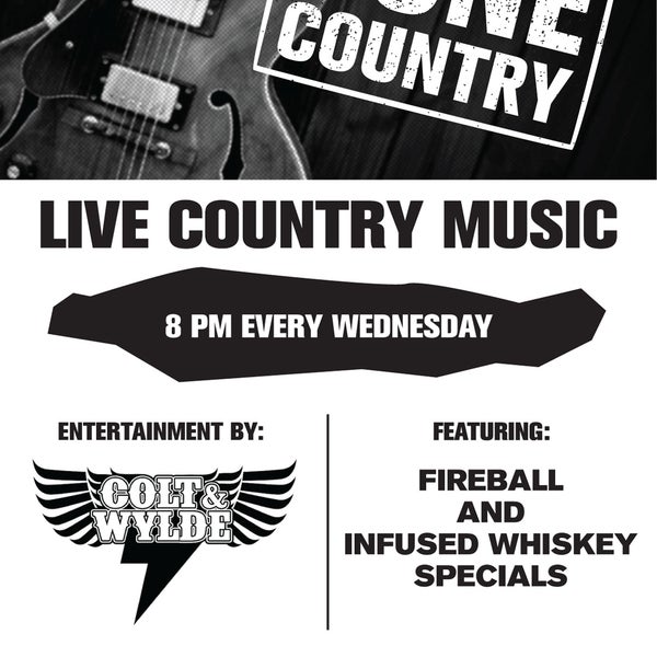 GONE COUNTRY: every Wednesday night at Angels & Kings Chicago! Live country music, $5 Fireball and infused whiskey shots.