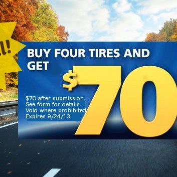 Fall Special on now! Get $70 back when you buy four new Michelin brand tires! Expires 9/24/13.  http://www.pacifictireoutletinc.com/coupons.aspx