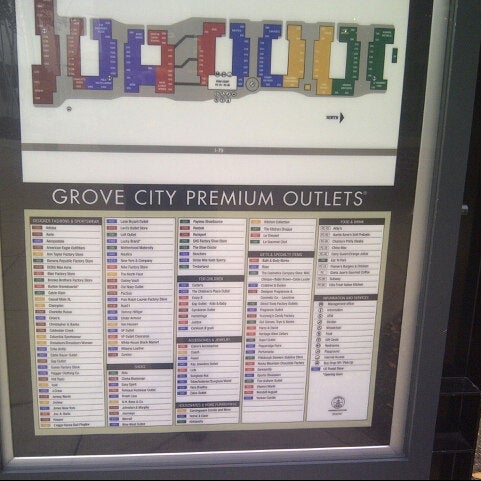 Grove City Outlet Map Photos At Grove City Premium Outlets - Grove City, Pa