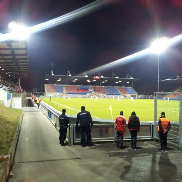 Photo taken at Rheinpark Stadion by Jevgeny F. on 3/22/2013