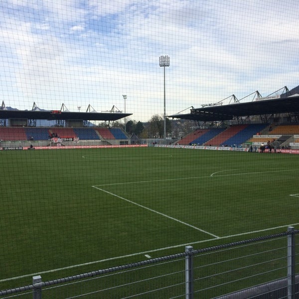Photo taken at Rheinpark Stadion by 奈桜 on 11/9/2014