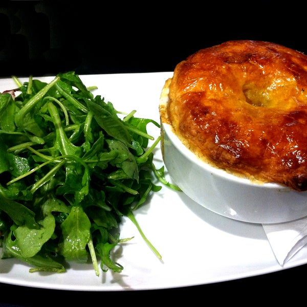 Come warm up with us, from 12-2 we're now offering our daily pot pie + a bevy for $14!