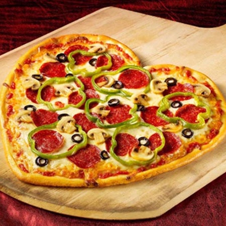 Valentines day special Heart shaped pizza