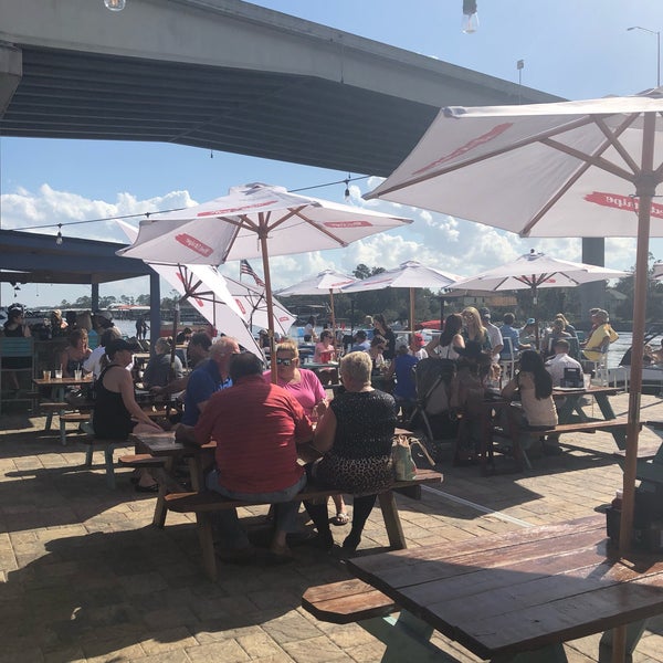 Live music, on the river, but gets busy! Get there early or make a res. Located under the bridge. Good oysters - go on Sunday when they’re $0.25 each!!