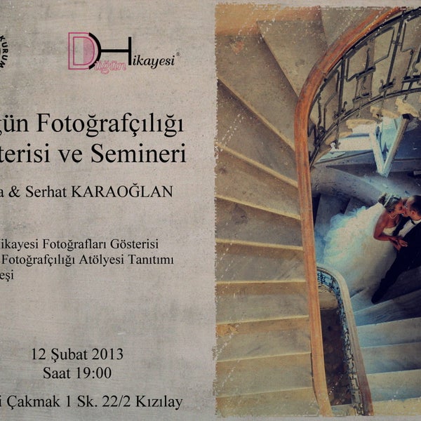 2 Şubat 2013 tarihinde saat 19:00′da Fotoğraf Sanatı Kurumu Seminer Salonunda yapılacak olan Düğün Fotoğrafçılığı Gösteri ve Semineri’ne hepiniz davetlisiniz.