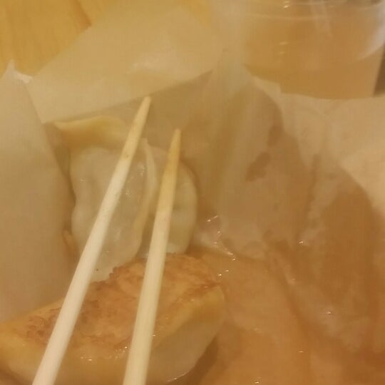 Dumplings and iced Apple Ginger Tea!