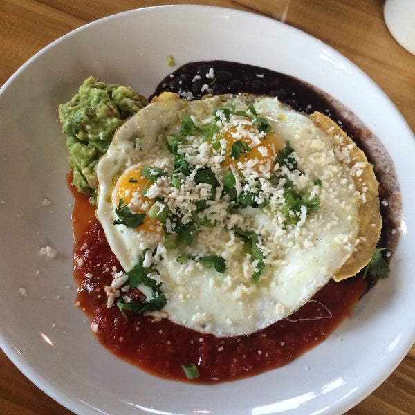 Huevos Rancheros, sauce is not spicy but is very tasty!