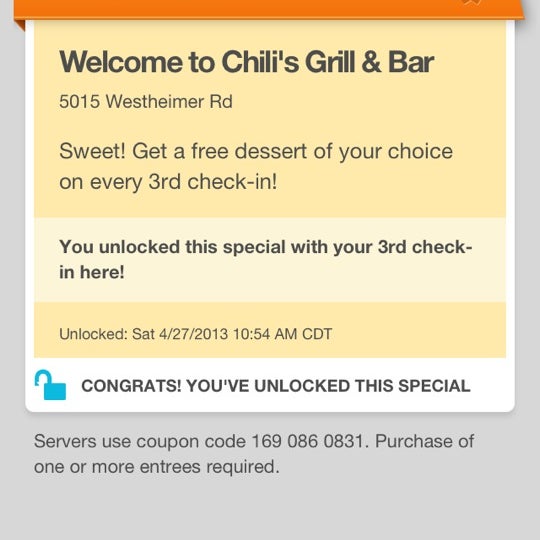 4/27/2013에 R .님이 Chili&#39;s Grill &amp; Bar에서 찍은 사진