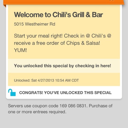 4/27/2013にR .がChili&#39;s Grill &amp; Barで撮った写真