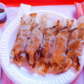One of Robert Sietsema's top cheap eats: this spot sells delicious pot stickers (steamed also available) at five for $3.95, with a choice of four fillings (pork, beef, chicken, and vegetable).