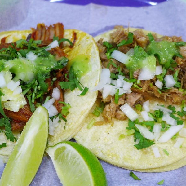 Made with tiny corn tortillas doubled up and stuffed with more meat than they can easily contain, then sprinkled with fresh onions and cilantro, the tacos made therefrom are some of the best in town.