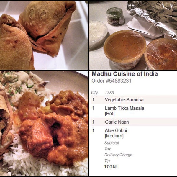 Collage (Aloo Gobi/Lamb Tikka Masala) - Delivery from Madhu Cuisine of India - Seattle