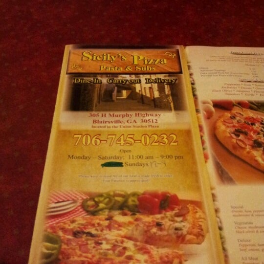 Sicily's Pizza, Pasta, & Subs Italian Restaurant in Blairsville