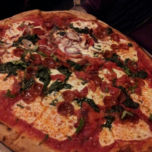 Photo taken at Lombardi&#39;s Coal Oven Pizza by NowVoyager on 4/21/2013