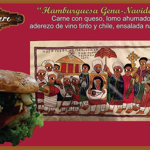 Hamburguesa especial de Navidad "Gena", con cerveza Navideña "Gena con especies Etíopes" deliciosa combinación!!