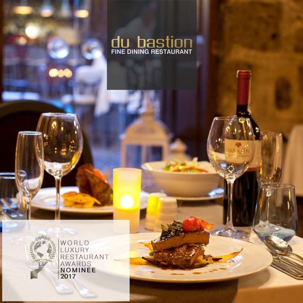 Du Bastion Fine Dining Restaurant olarak 2017 World Luxury Restaurant Awards'a En İyi Ambiyans/Romantik Atmosfer ve En İyi Akdeniz Mutfağı kategorilerinde aday gösterilmiş olmaktan mutluluk duyuyoruz.