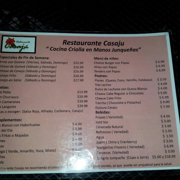 Restaurante Casajú Bo. Ceiba Sur Juncos, Municipio de Juncos