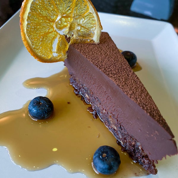 Diverse menu with many vegetarian/ vegan options, including this delicious vegan chocolate cake. Service staff is amazing and it’s always a great experience here whether it’s drinks or a meal.