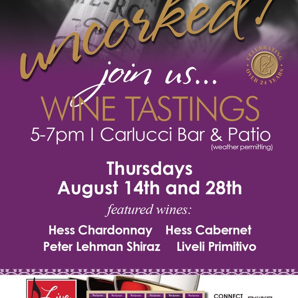 Join us for uncorked tonight from 5-7pm!