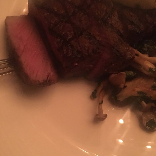 Had the rib eye a la carte. Perfectly cooked.Incredibly attentive staff. A must in the condado área for fine dining!