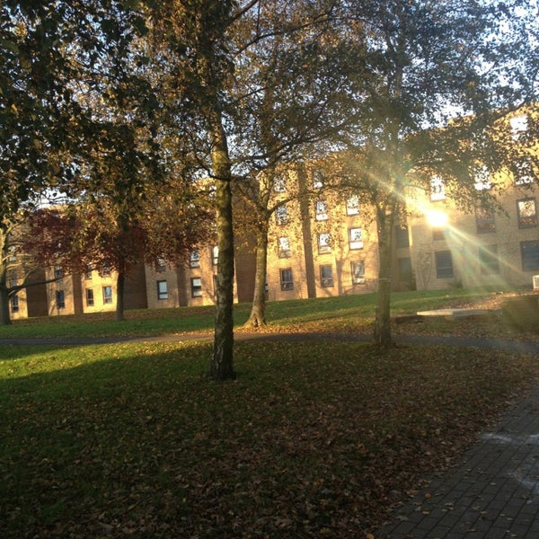 The University of Kent Darwin College with beautiful sunlight being reflected through the trees