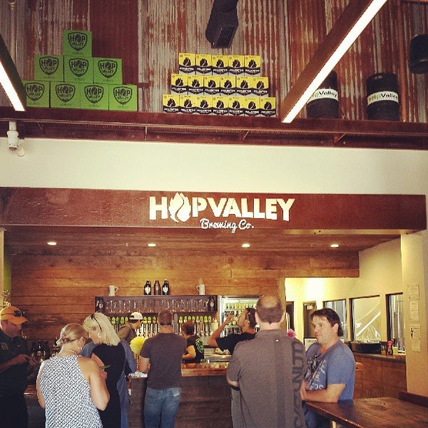 Photo taken at Hop Valley Brewing Co. by Derek N. on 7/13/2013