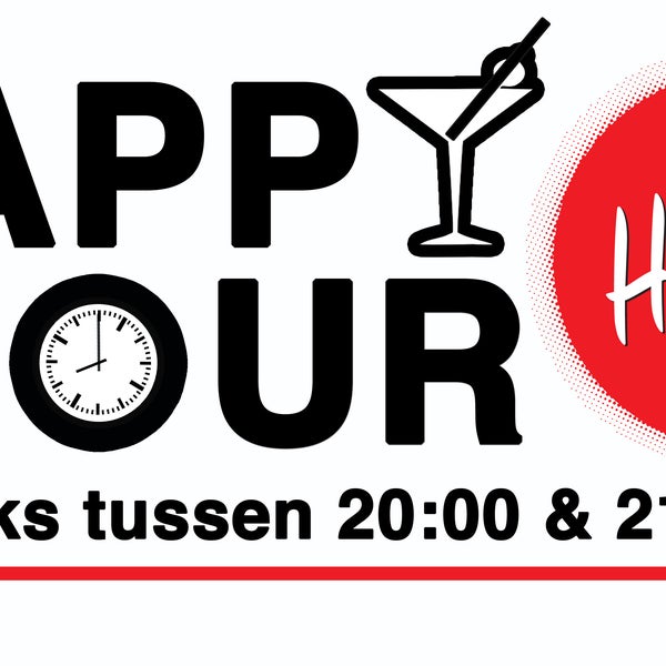 Daily happy hour from 8pm till 9pm.