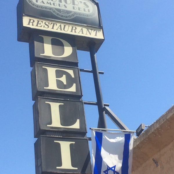 Opened 1948. Jewish deli with booth style seating, a wall of sports memorabilia & a 1970s appearing sign out front. W
