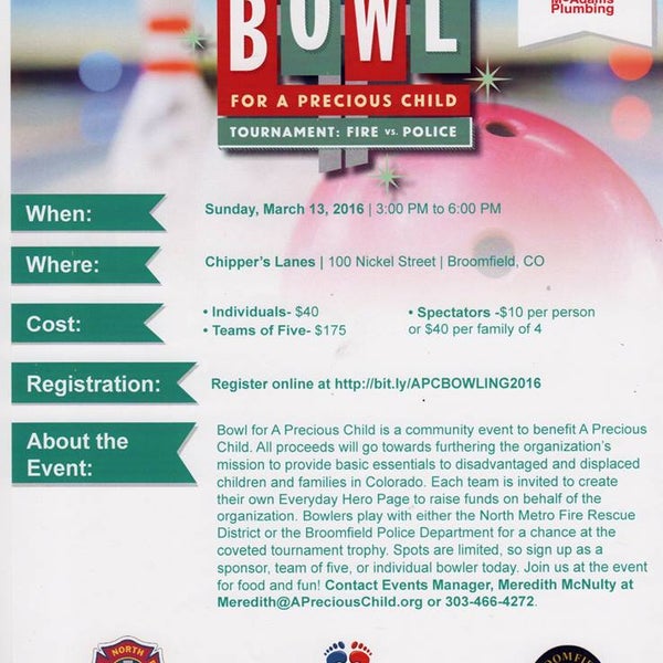Love bowling? Join our team for the 7th Annual Bowl for @apreciouschild! Contact info below! http://mcadamsplumbing.com/contact/