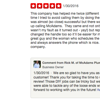 So thankful for this awesome five star review! Our customers rock!