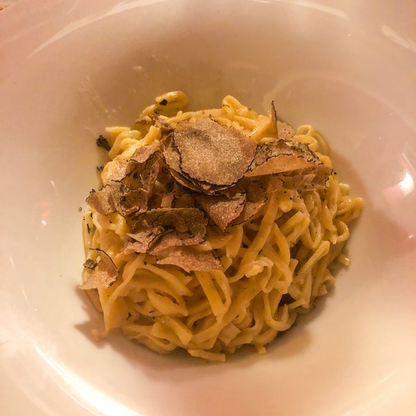 Beautiful burrata and truffle pasta. However, do NOT order the tiramisu, it makes a mockery of this gorgeous dessert