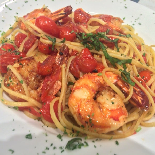 Olio Pasta with Jumbo Shrimp was very good. Natural juices excellent.
