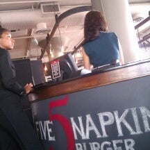 Photo taken at 5 Napkin Burger by Melissa on 9/26/2013