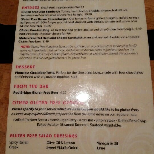 Ask for the gluten free menu.