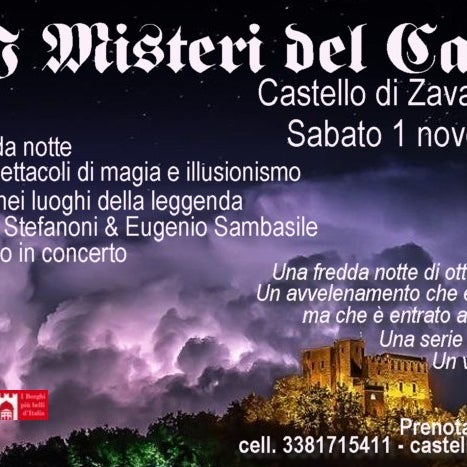 Vi aspettiamo sabato 1 novembre all'evento speciale "I Misteri del Castello, 3° edizione"! Info e prenotazioni su www.zavattarello.org/castello_misteri.html