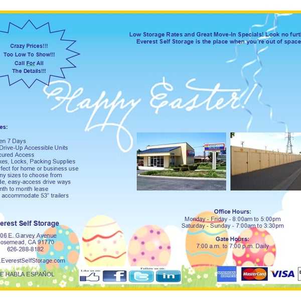 Easter Blowout Sale! Call now 626-288-8182