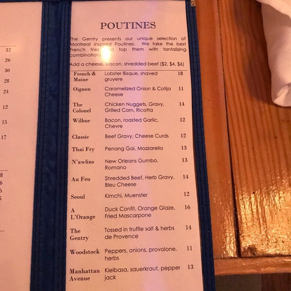 13 different poutine options on the menu. very cool quebecois menu in GP.