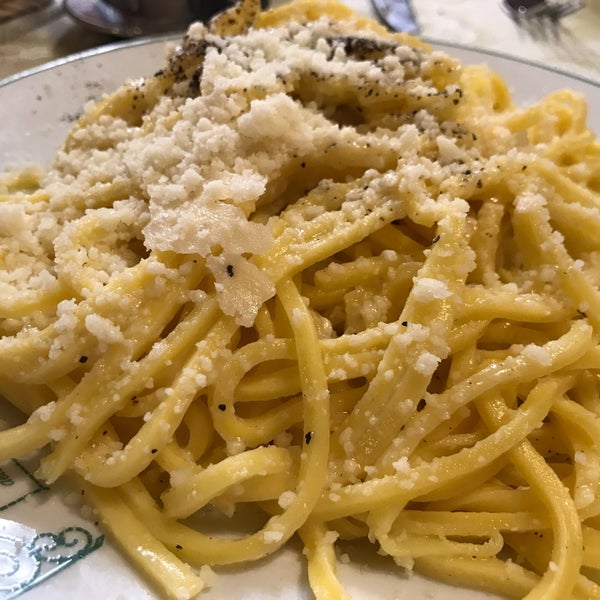 This is my first time in Rome but this restaurant ensures I will be back! Everything was so fresh, the waiters were very kind and quick, and this cacio e Pepe was out of this world. Go here!