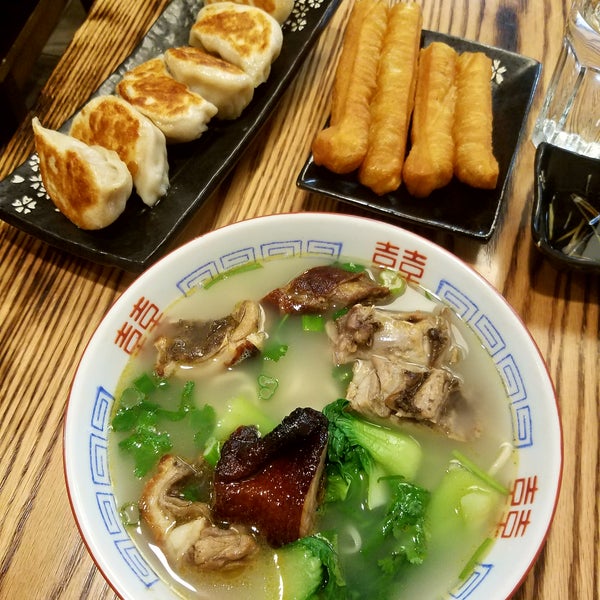 Everything was too salty (duck and dumplings). The Chinese donut was over fried because i couldn't eat it. Ramen noodles are too thick. I only ate the bok choy and broth. so salty, no soy sauce needed