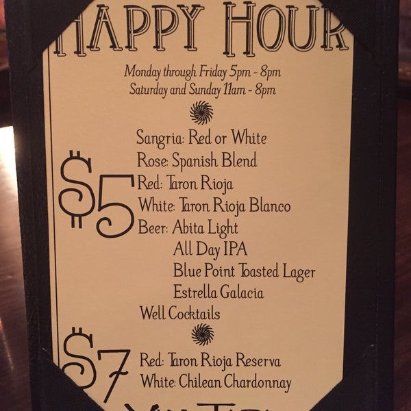 Fantastic beers, wine and sangria for happy hour for just $5